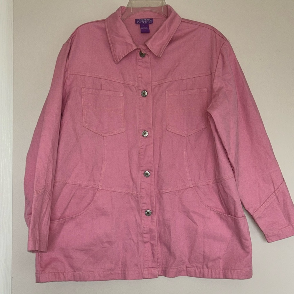 Suzanne Somers Collection Pink Oversized Jean Jacket